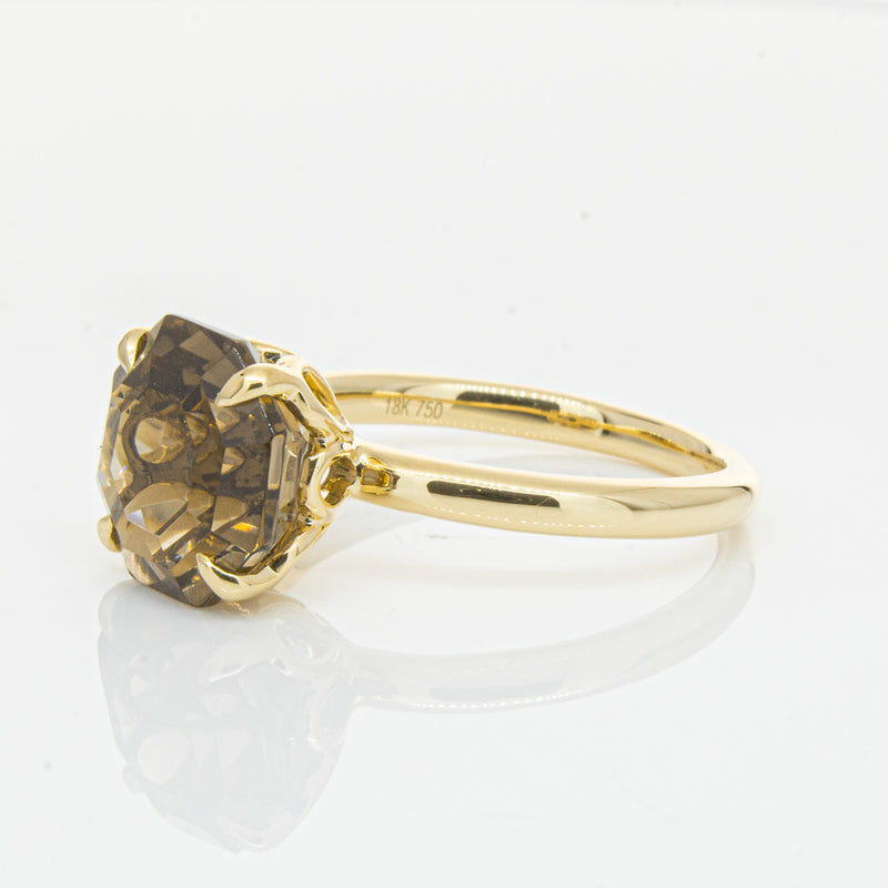 18ct Yellow Gold Smoky Quartz Octavia Ring-Ring-Walker & Hall