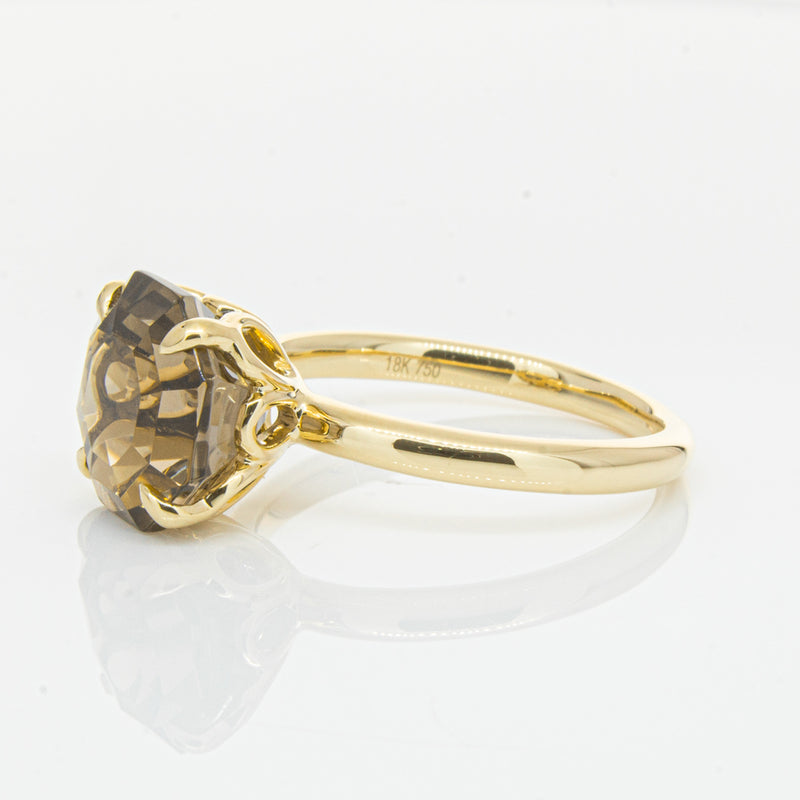 18ct Yellow Gold Smoky Quartz Octavia Ring-Ring-Walker & Hall