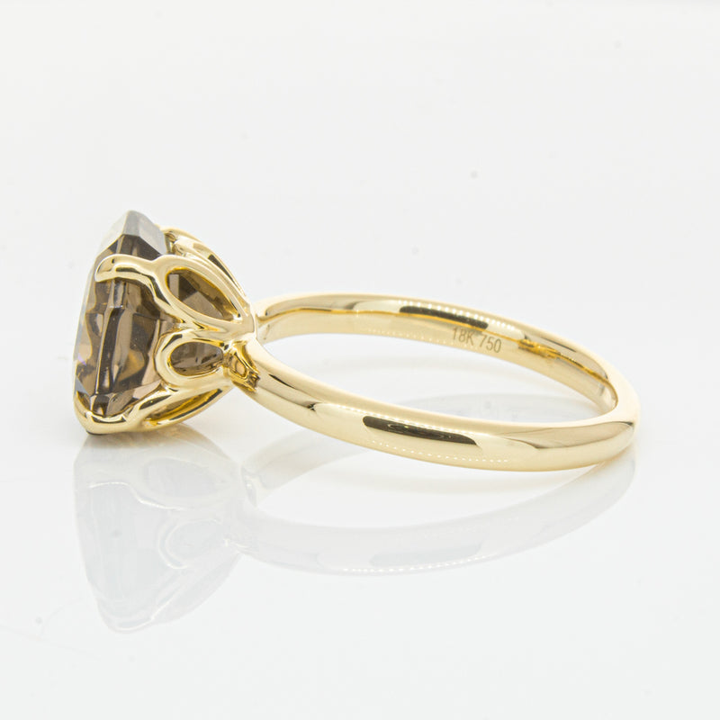 18ct Yellow Gold Smoky Quartz Octavia Ring-Ring-Walker & Hall