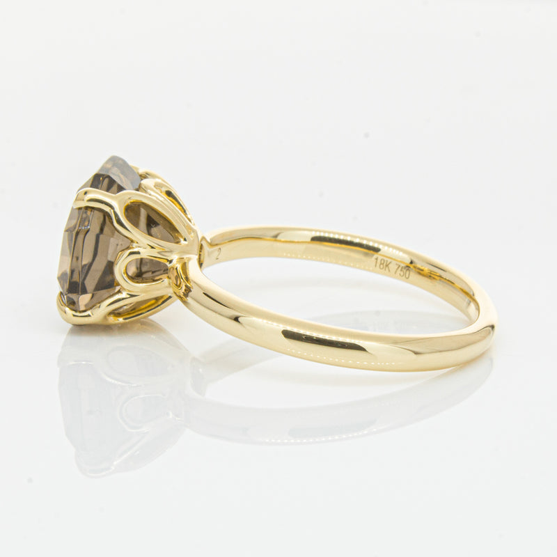 18ct Yellow Gold Smoky Quartz Octavia Ring-Ring-Walker & Hall