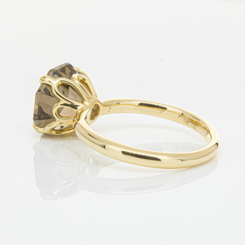 18ct Yellow Gold Smoky Quartz Octavia Ring-Ring-Walker & Hall