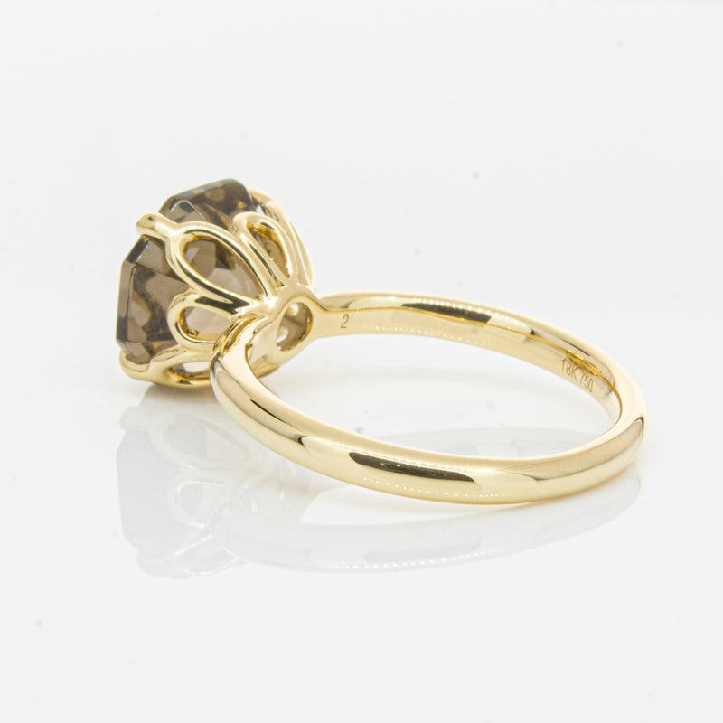 18ct Yellow Gold Smoky Quartz Octavia Ring-Ring-Walker & Hall