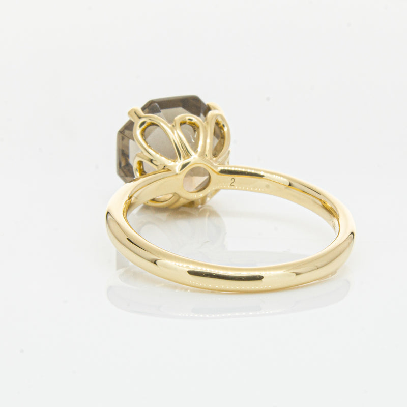 18ct Yellow Gold Smoky Quartz Octavia Ring-Ring-Walker & Hall