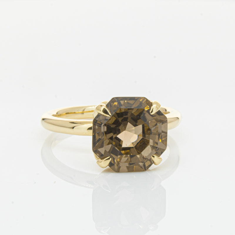 18ct Yellow Gold Smoky Quartz Octavia Ring-Ring-Walker & Hall