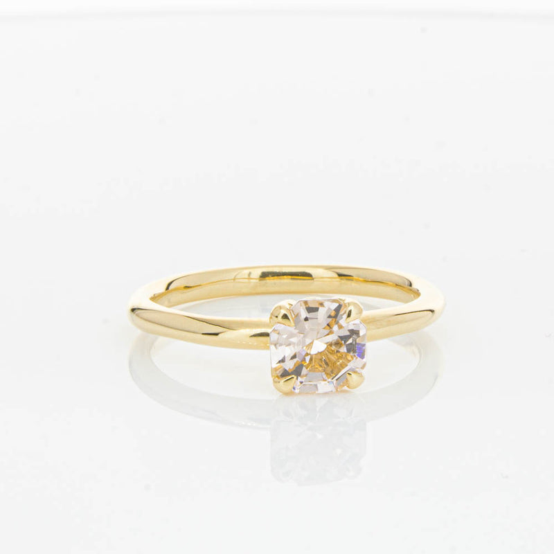 18ct Yellow Gold Morganite Mini Octavia Ring-Ring-Walker & Hall