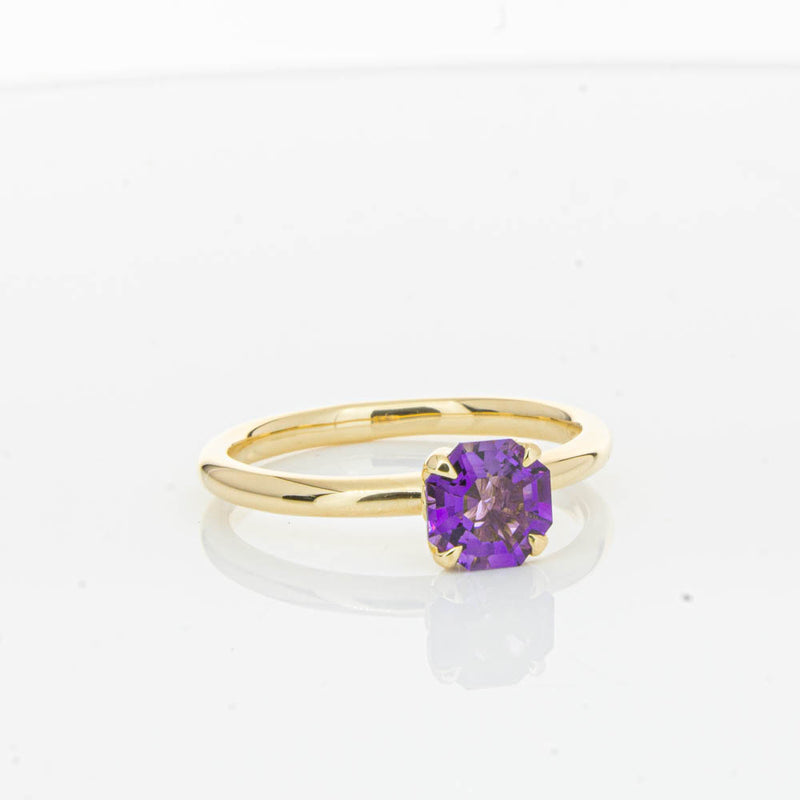 18ct Yellow Gold Amethyst Mini Octavia Ring-Ring-Walker & Hall