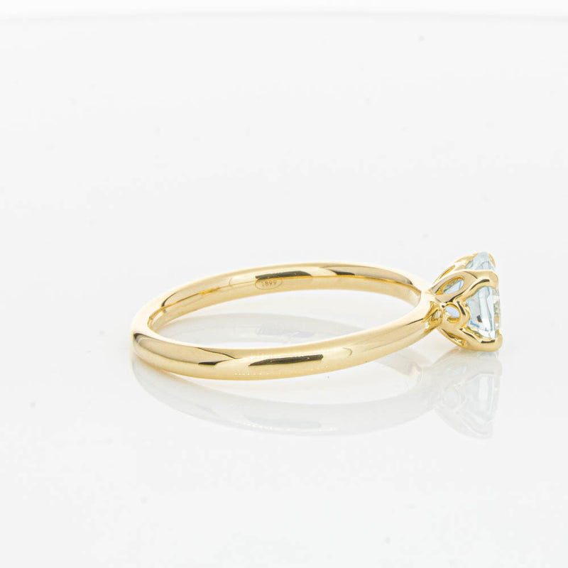 18ct Yellow Gold Aquamarine Mini Octavia Ring-Ring-Walker & Hall