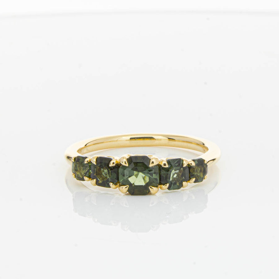 18ct Yellow Gold Five Stone Tourmaline Octavia Ring-Ring-Walker & Hall
