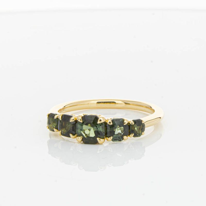 18ct Yellow Gold Five Stone Tourmaline Octavia Ring-Ring-Walker & Hall
