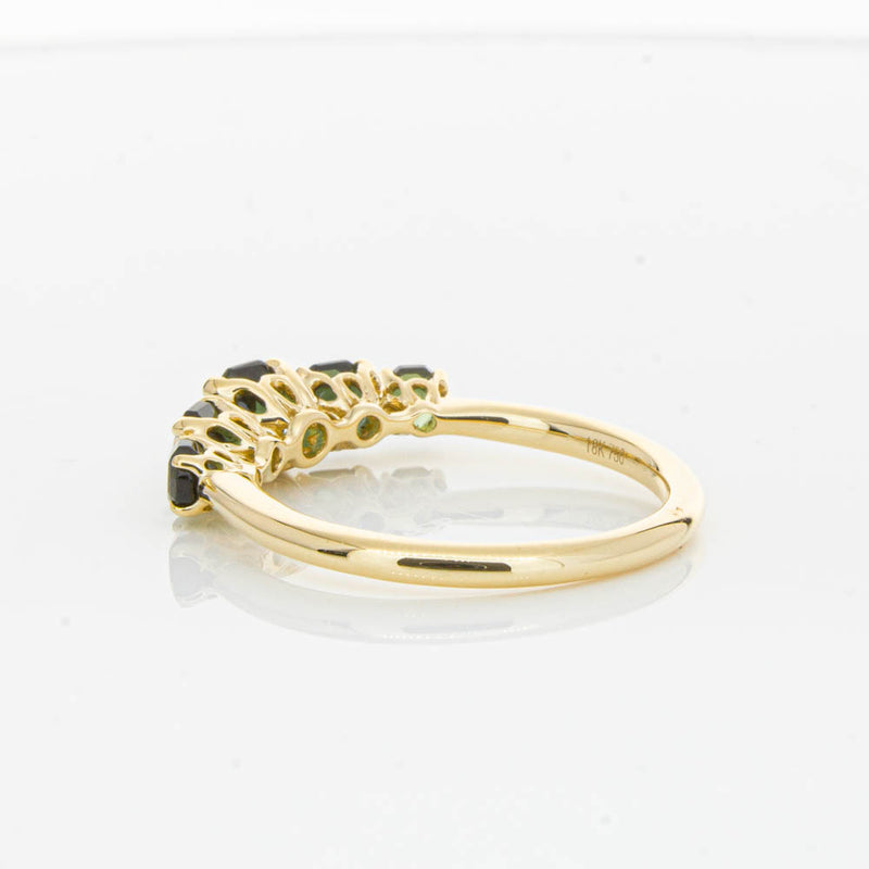 18ct Yellow Gold Five Stone Tourmaline Octavia Ring-Ring-Walker & Hall