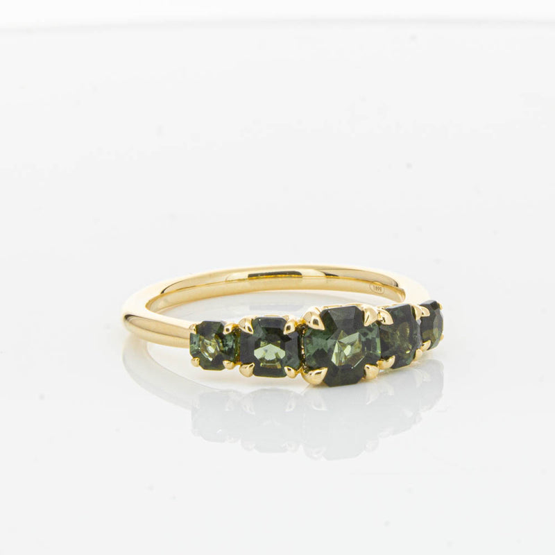 18ct Yellow Gold Five Stone Tourmaline Octavia Ring-Ring-Walker & Hall