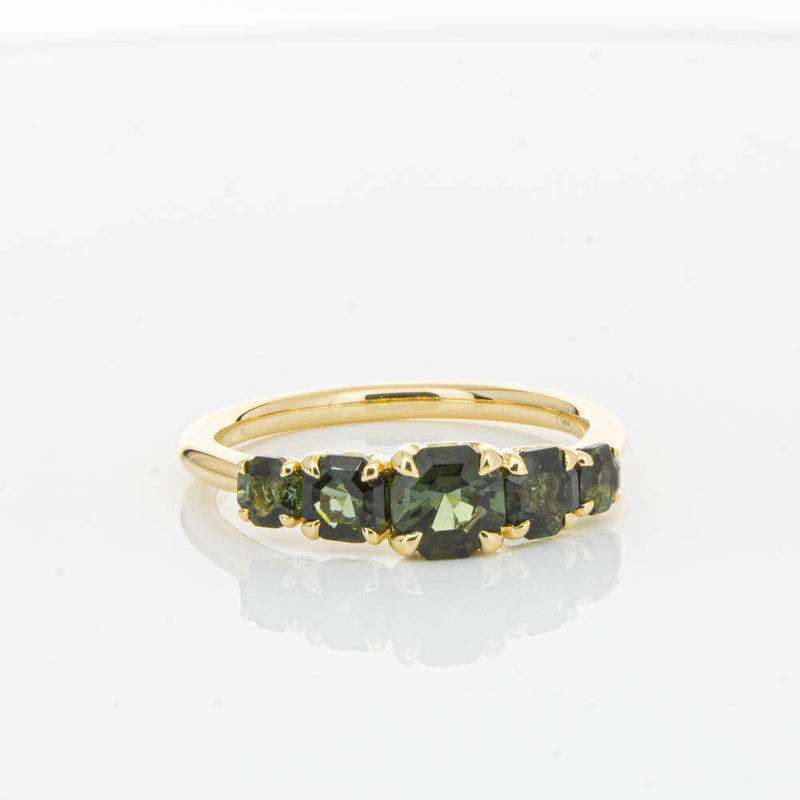 18ct Yellow Gold Five Stone Tourmaline Octavia Ring-Ring-Walker & Hall