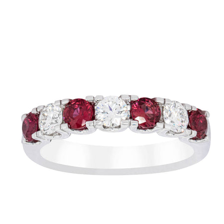 18ct White Gold .79ct Ruby & Diamond Rialto Ring-Ring-Walker & Hall