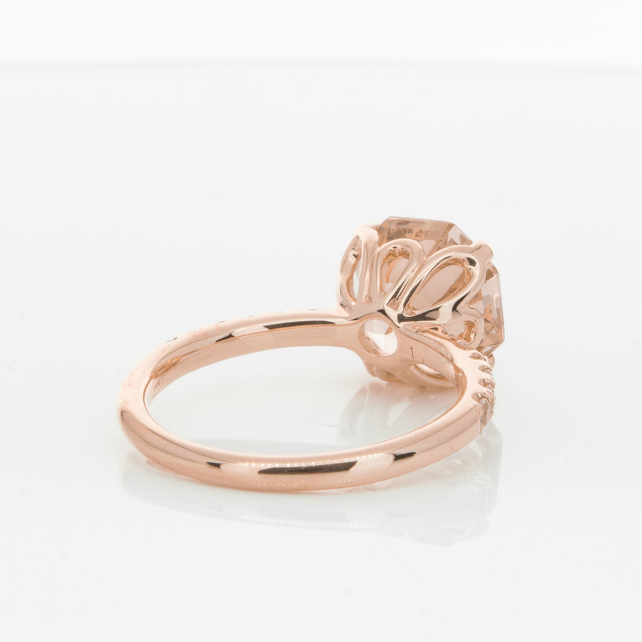 18ct Rose Gold Morganite Octavus Ring-Ring-Walker & Hall
