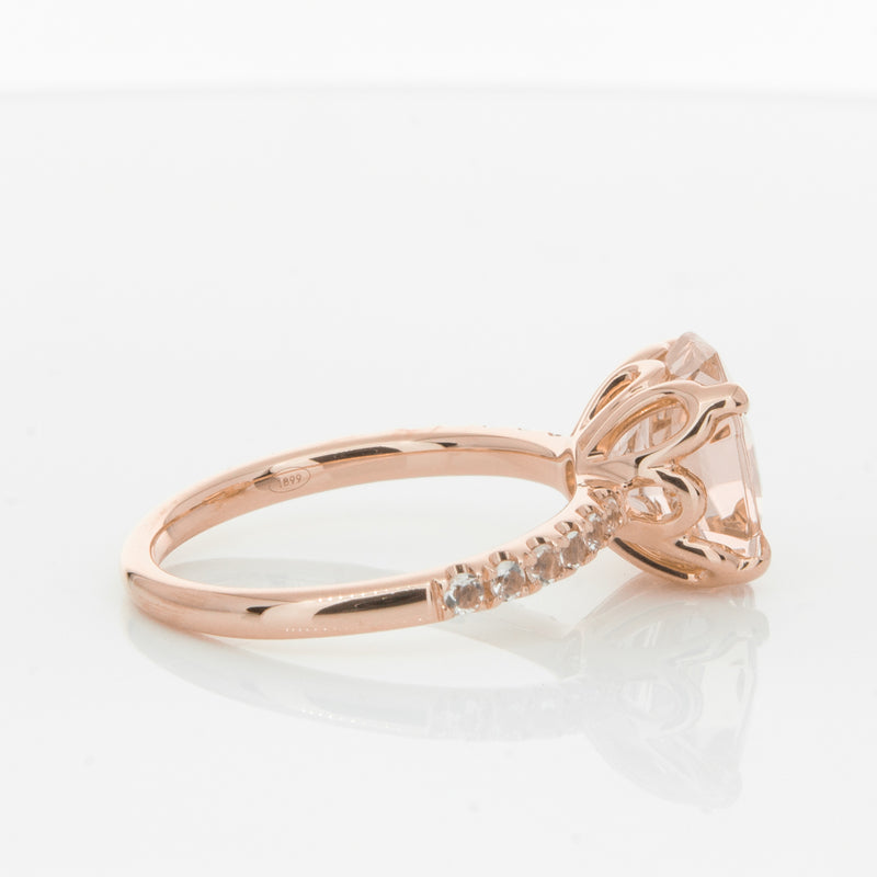 18ct Rose Gold Morganite Octavus Ring-Ring-Walker & Hall