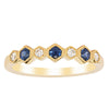 18ct Yellow Gold Sapphire & Diamond Deco Band-Ring-Walker & Hall
