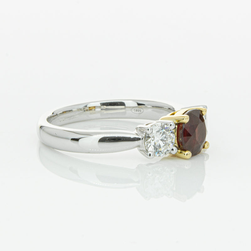 18ct White Gold 1.35ct Ruby & Diamond Ring-Ring-Walker & Hall
