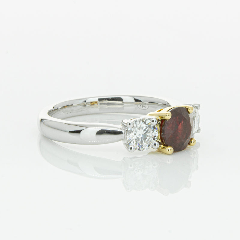 18ct White Gold 1.35ct Ruby & Diamond Ring-Ring-Walker & Hall