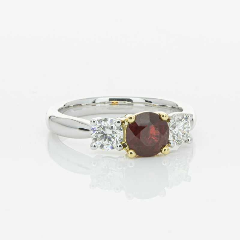18ct White Gold 1.35ct Ruby & Diamond Ring-Ring-Walker & Hall