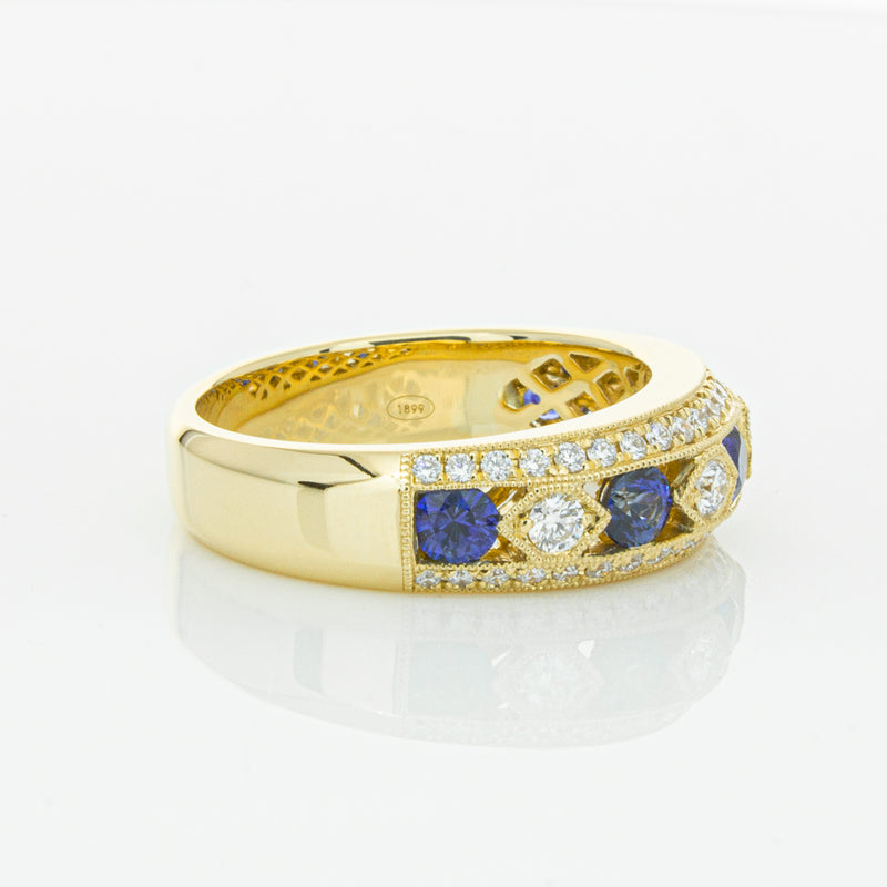 18ct Yellow Gold Sapphire & Diamond Cecelia Ring-Ring-Walker & Hall