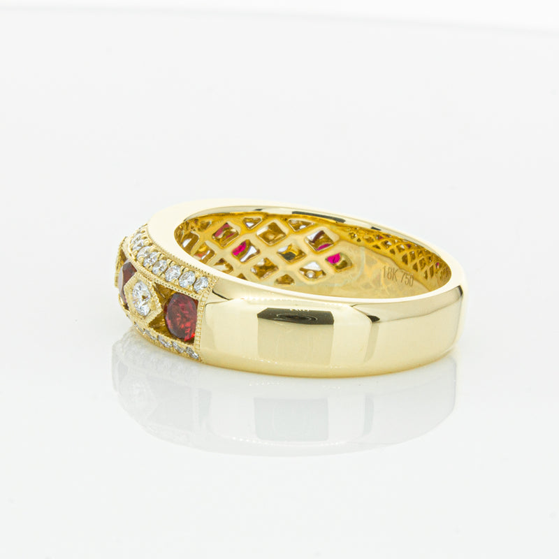 18ct Yellow Gold Ruby & Diamond Cecelia Ring-Ring-Walker & Hall