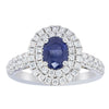 18ct White Gold 1.19ct Sapphire & Diamond Rosa Ring-Ring-Walker & Hall