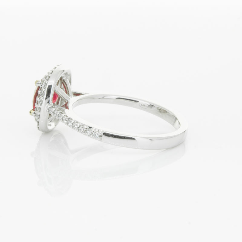 18ct White Gold 1.35ct Ruby & Diamond Rosa Ring-Ring-Walker & Hall