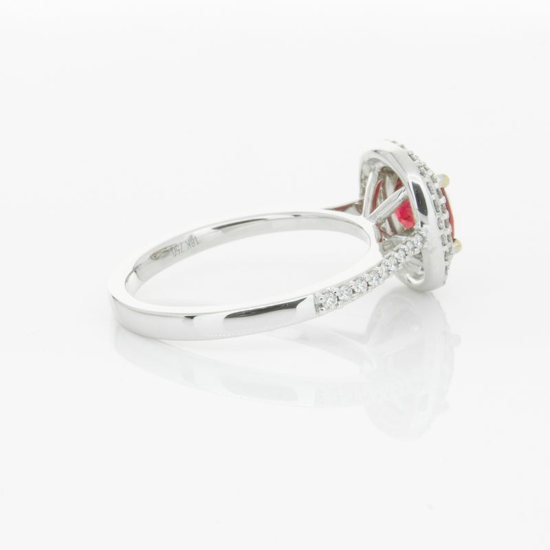 18ct White Gold 1.35ct Ruby & Diamond Rosa Ring-Ring-Walker & Hall