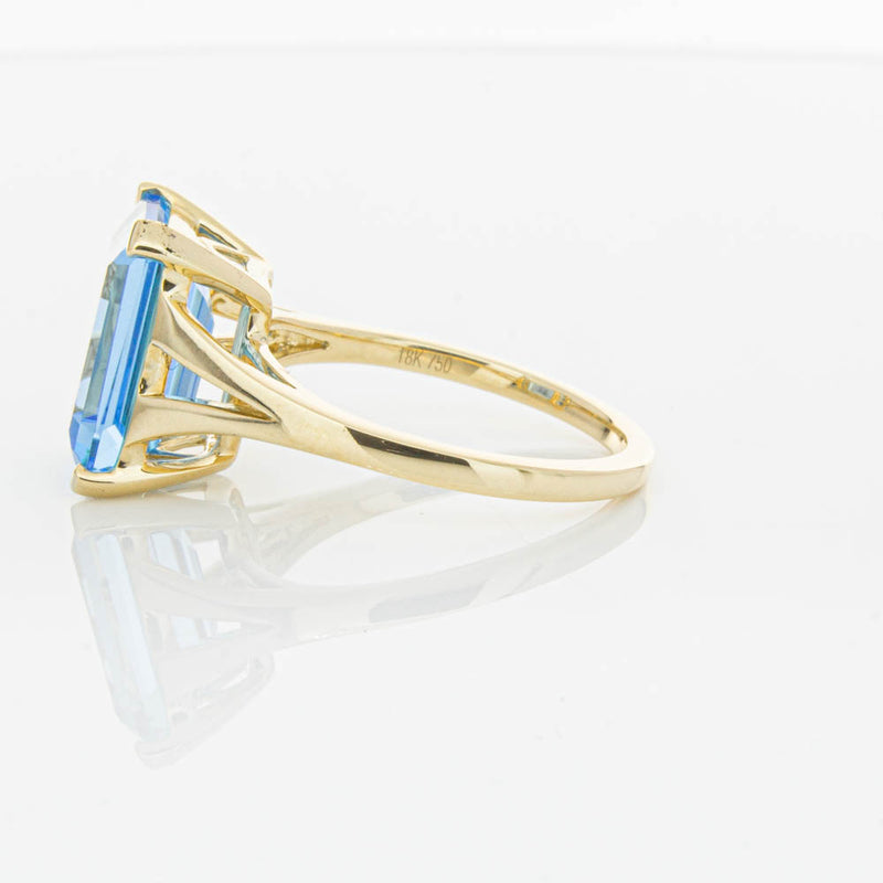 14ct Yellow Gold Blue Topaz Juliet Ring-Ring-Walker & Hall