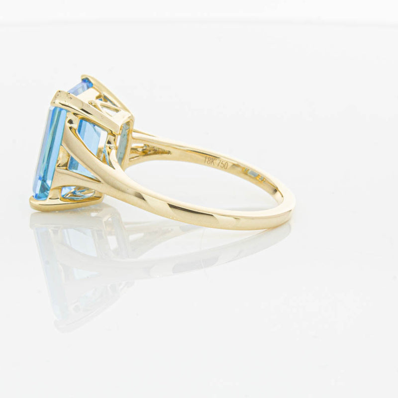 14ct Yellow Gold Blue Topaz Juliet Ring-Ring-Walker & Hall