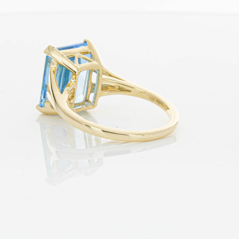 14ct Yellow Gold Blue Topaz Juliet Ring-Ring-Walker & Hall