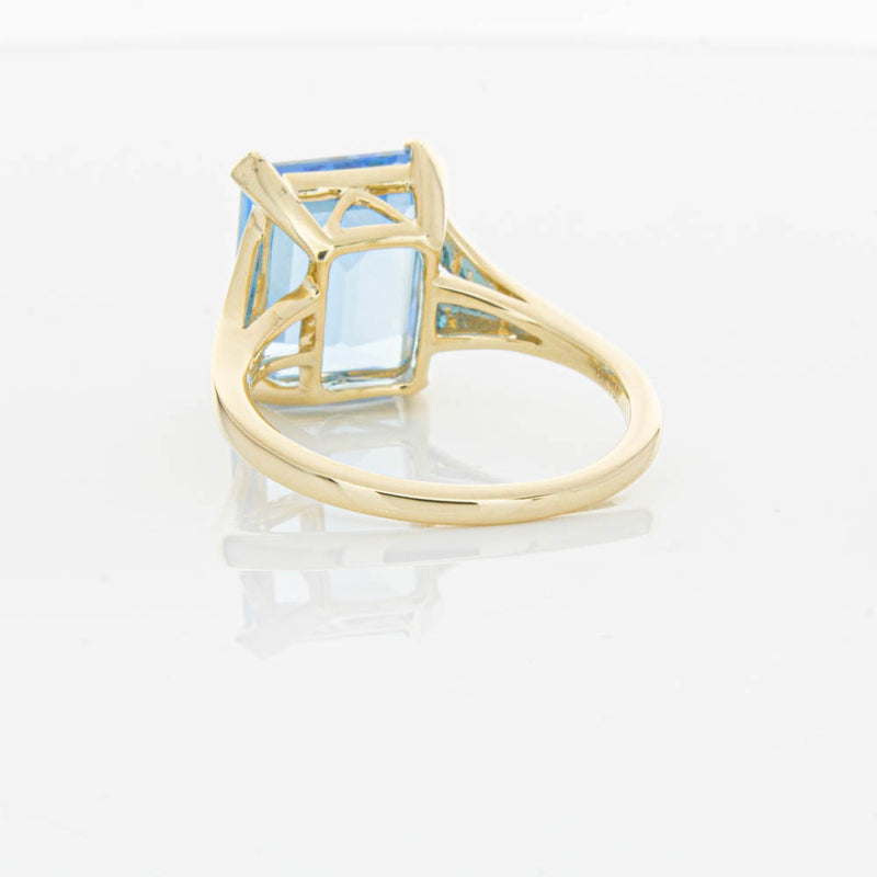 14ct Yellow Gold Blue Topaz Juliet Ring-Ring-Walker & Hall