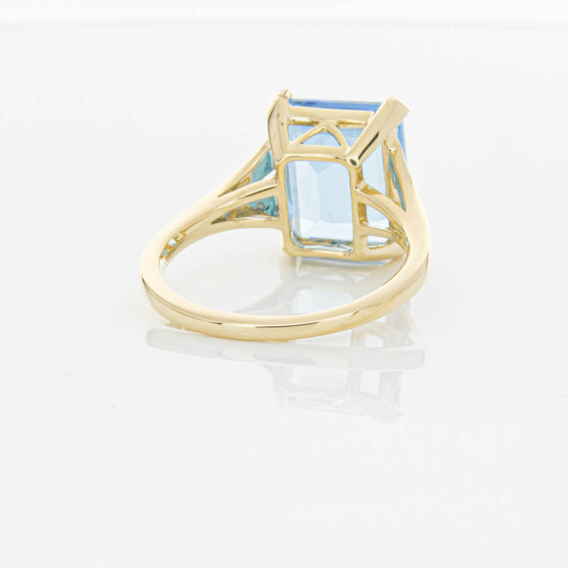 14ct Yellow Gold Blue Topaz Juliet Ring-Ring-Walker & Hall