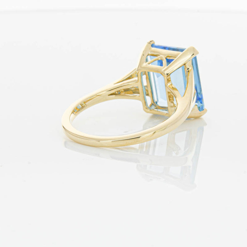 14ct Yellow Gold Blue Topaz Juliet Ring-Ring-Walker & Hall