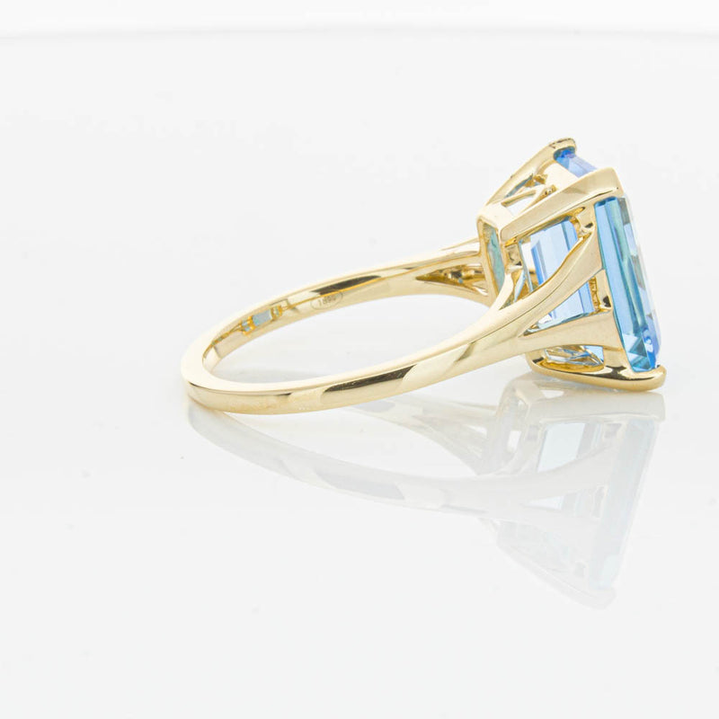 14ct Yellow Gold Blue Topaz Juliet Ring-Ring-Walker & Hall