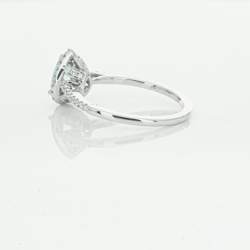 18ct White Gold .60ct Aquamarine & Diamond Mini Sierra Ring-Ring-Walker & Hall