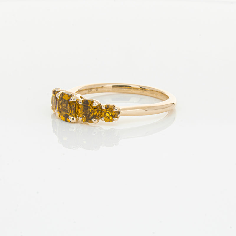 18ct Rose Gold Five Stone Citrine Octavia Ring-Ring-Walker & Hall
