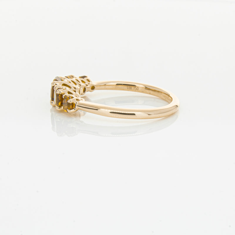 18ct Rose Gold Five Stone Citrine Octavia Ring-Ring-Walker & Hall