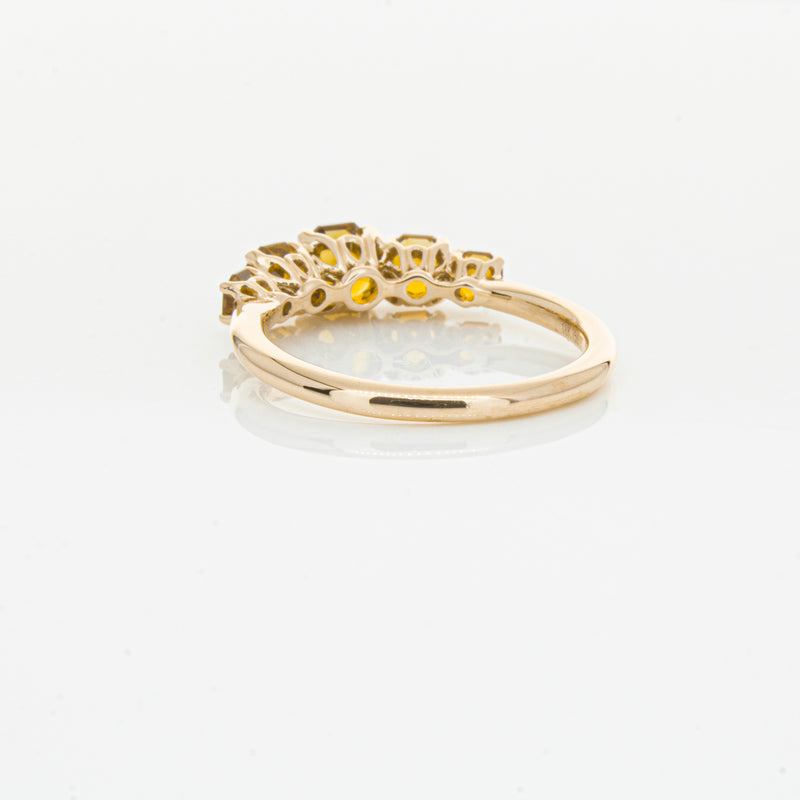 18ct Rose Gold Five Stone Citrine Octavia Ring-Ring-Walker & Hall