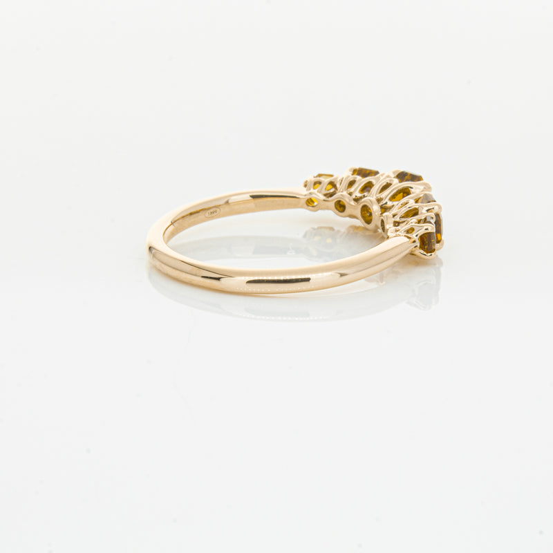 18ct Rose Gold Five Stone Citrine Octavia Ring-Ring-Walker & Hall