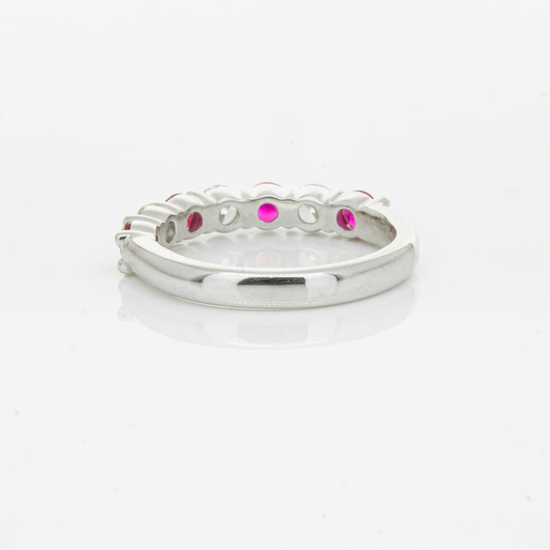 18ct White Gold .71ct Ruby & Diamond Panorama Ring-Ring-Walker & Hall