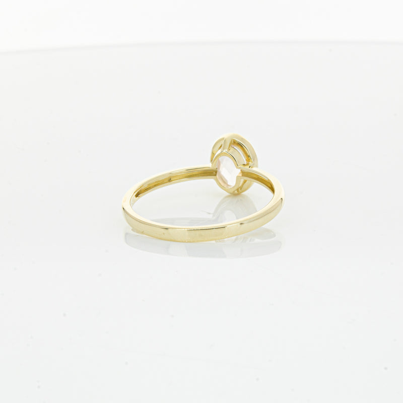 9ct Yellow Gold Rose Quartz Rose Hip Ring-Ring-Walker & Hall