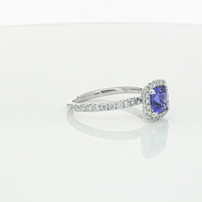 18ct White Gold 1.28ct Sapphire & Diamond Ring-Ring-Walker & Hall