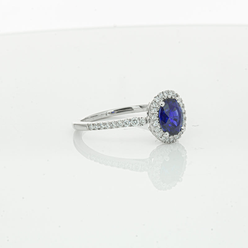 18ct White Gold 1.44ct Sapphire & Diamond Mini Sierra Ring-Ring-Walker & Hall