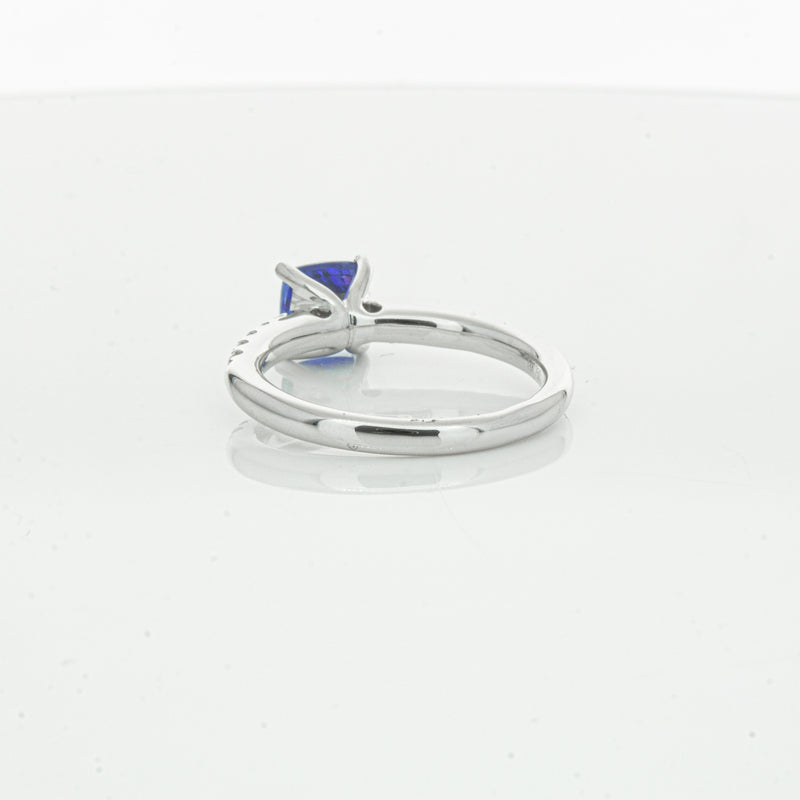 18ct White Gold 1.52ct Sapphire & Diamond Meridien Ring-Ring-Walker & Hall