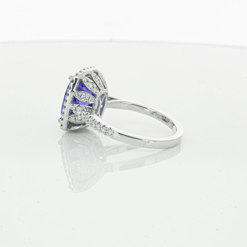 18ct White Gold Tanzanite & Diamond Sierra Ring-Ring-Walker & Hall