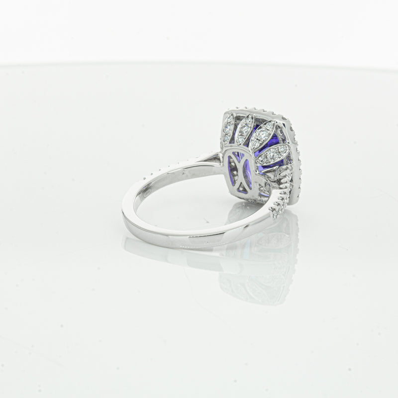 18ct White Gold Tanzanite & Diamond Sierra Ring-Ring-Walker & Hall