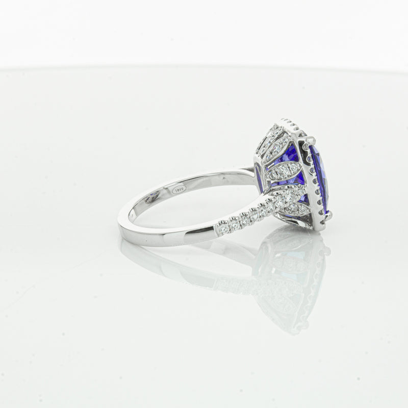 18ct White Gold Tanzanite & Diamond Sierra Ring-Ring-Walker & Hall