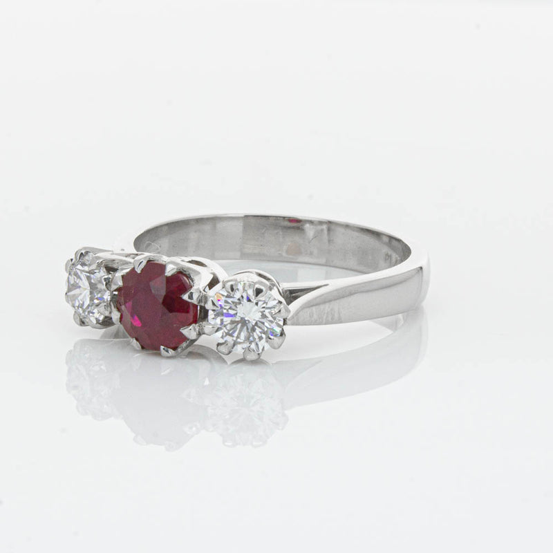 Deja Vu Platinum 1.01ct Ruby & Diamond Ring-Ring-Walker & Hall