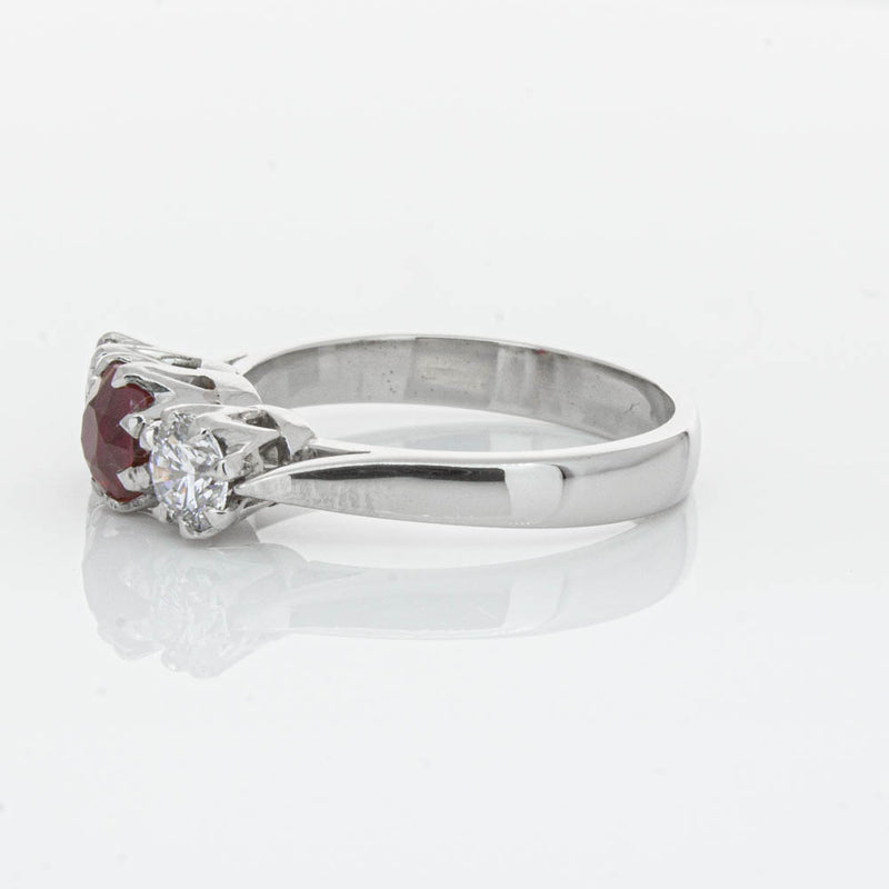 Deja Vu Platinum 1.01ct Ruby & Diamond Ring-Ring-Walker & Hall